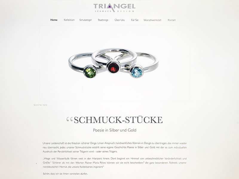 Webdesign Triangel Schmuckdesign